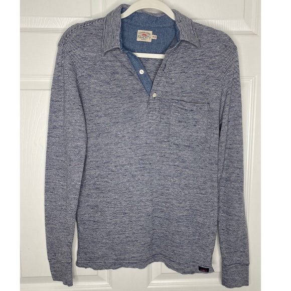 Faherty Collared Pullover Long Sleeve Top Sz XS - Picture 11 of 11